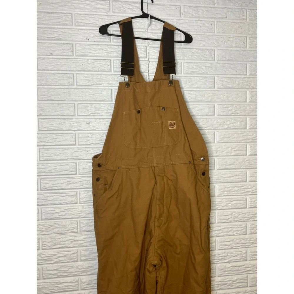 Berne Duck Canvas Overalls Mens XL regular Brown Good Insulated Workwear Bibs